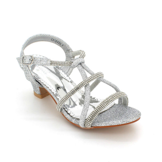 Girls "RIYA" Diamante Prom Party Sandals