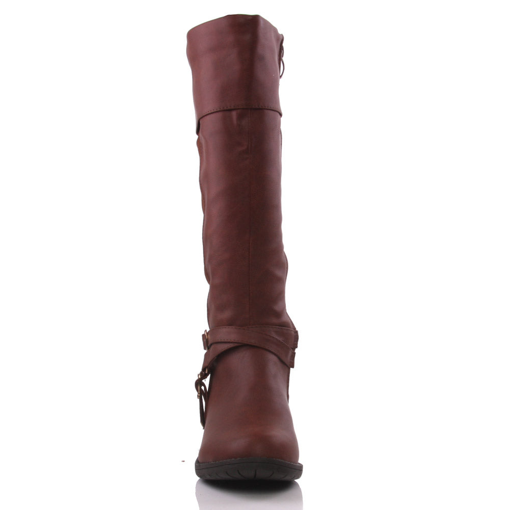 Womens ‘Penny’ Chain Decorated Winter Knee High Boots