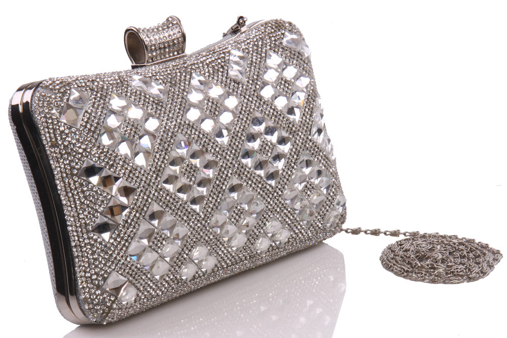Womens ‘Alberto’ Decorated Formal Clutch Handbag