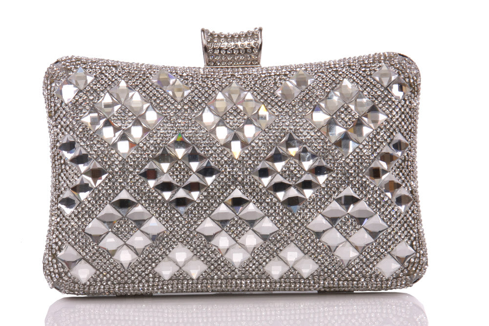 Womens ‘Alberto’ Decorated Formal Clutch Handbag