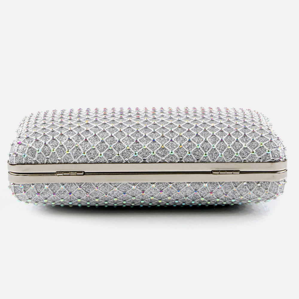 Ladies Evening Clutch Bag Hard Case Shimmery Wedding Handbag Prom Purse Shimmery Hard Case Party Bags Birthday Gifts for Her