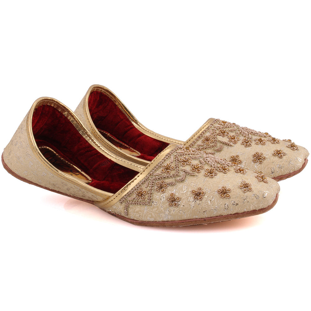 Men “ALICK” Indian Rhinestone Decorated Shimmer Tila Khussa