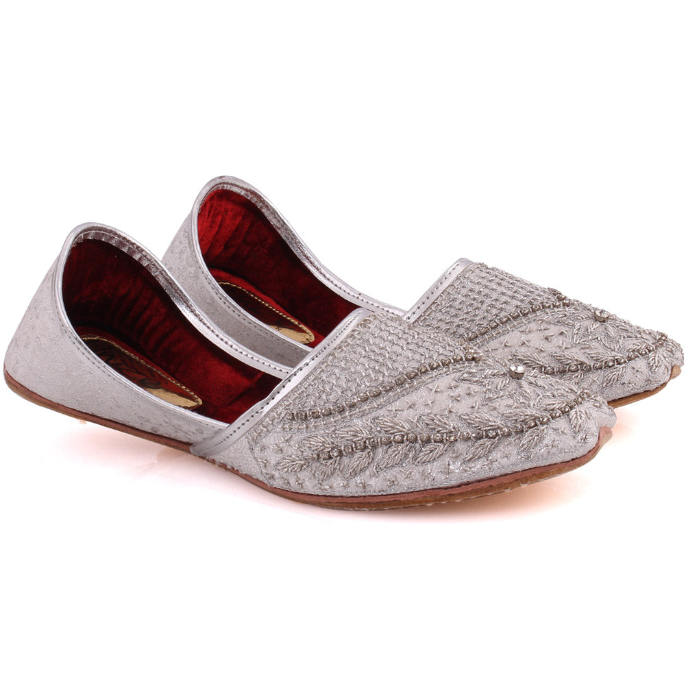 Men “DAMON” Indian Tila Designed Stone Jamawar Decorated Khussa