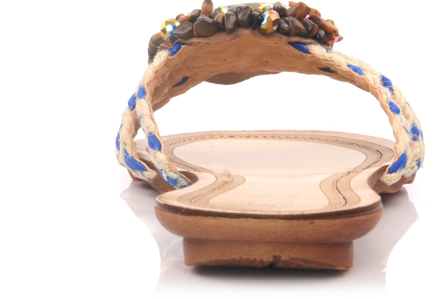 Floral Jeweled Thong S;ipper