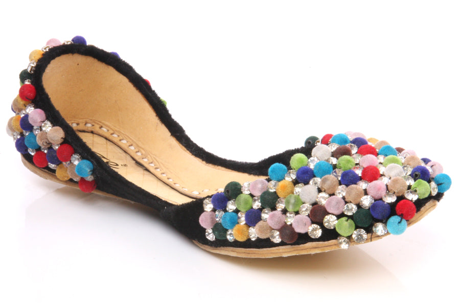 Womens Leather Multi Color Indian Khussa Pumps