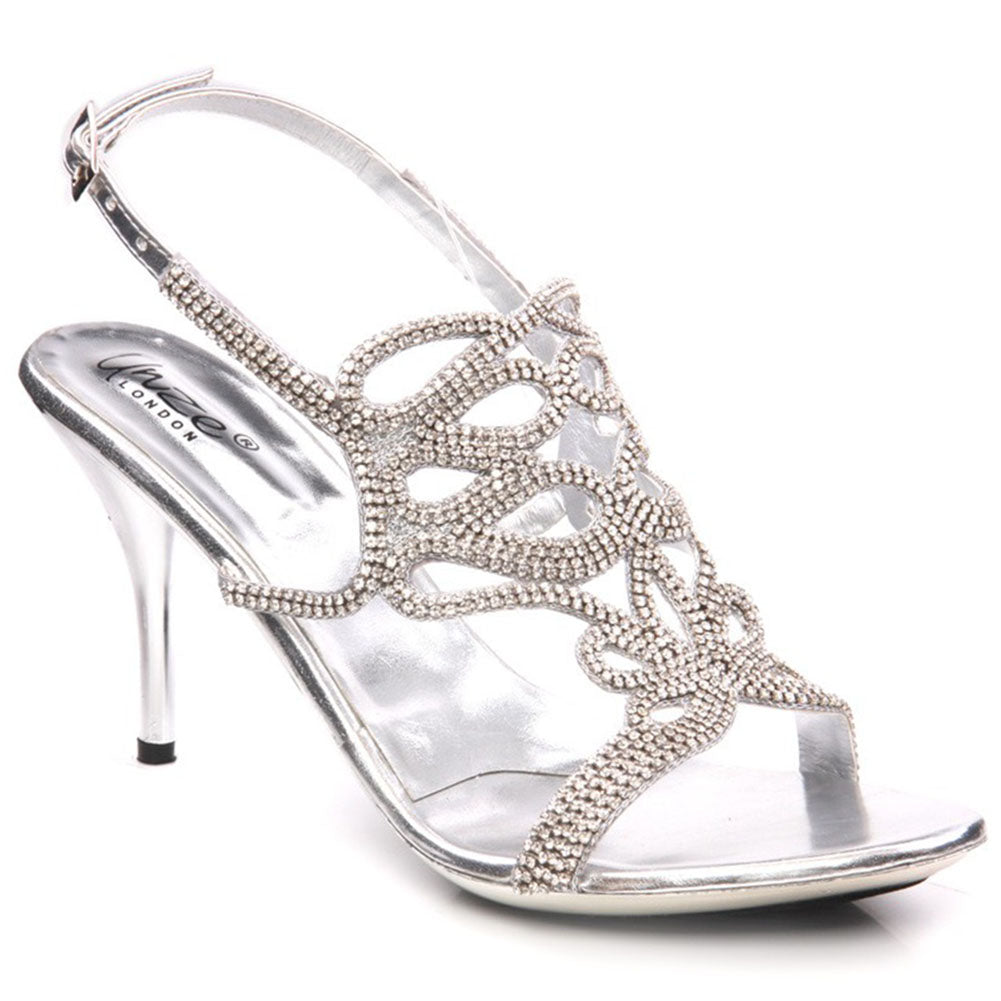 Womens Embellished High Heel Sandals