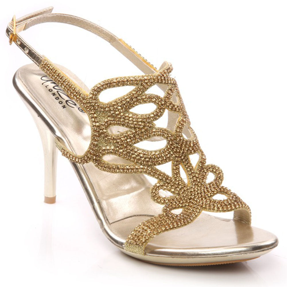 Womens Embellished High Heel Sandals