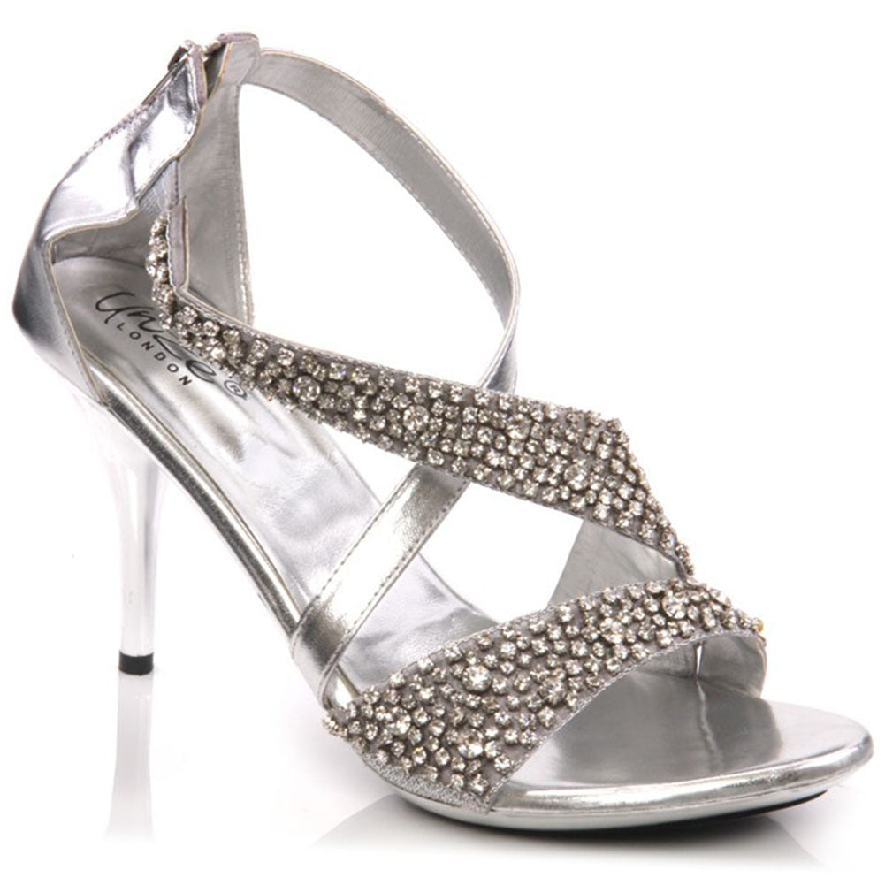 Womens Criss Cross Strap Evening Sandal