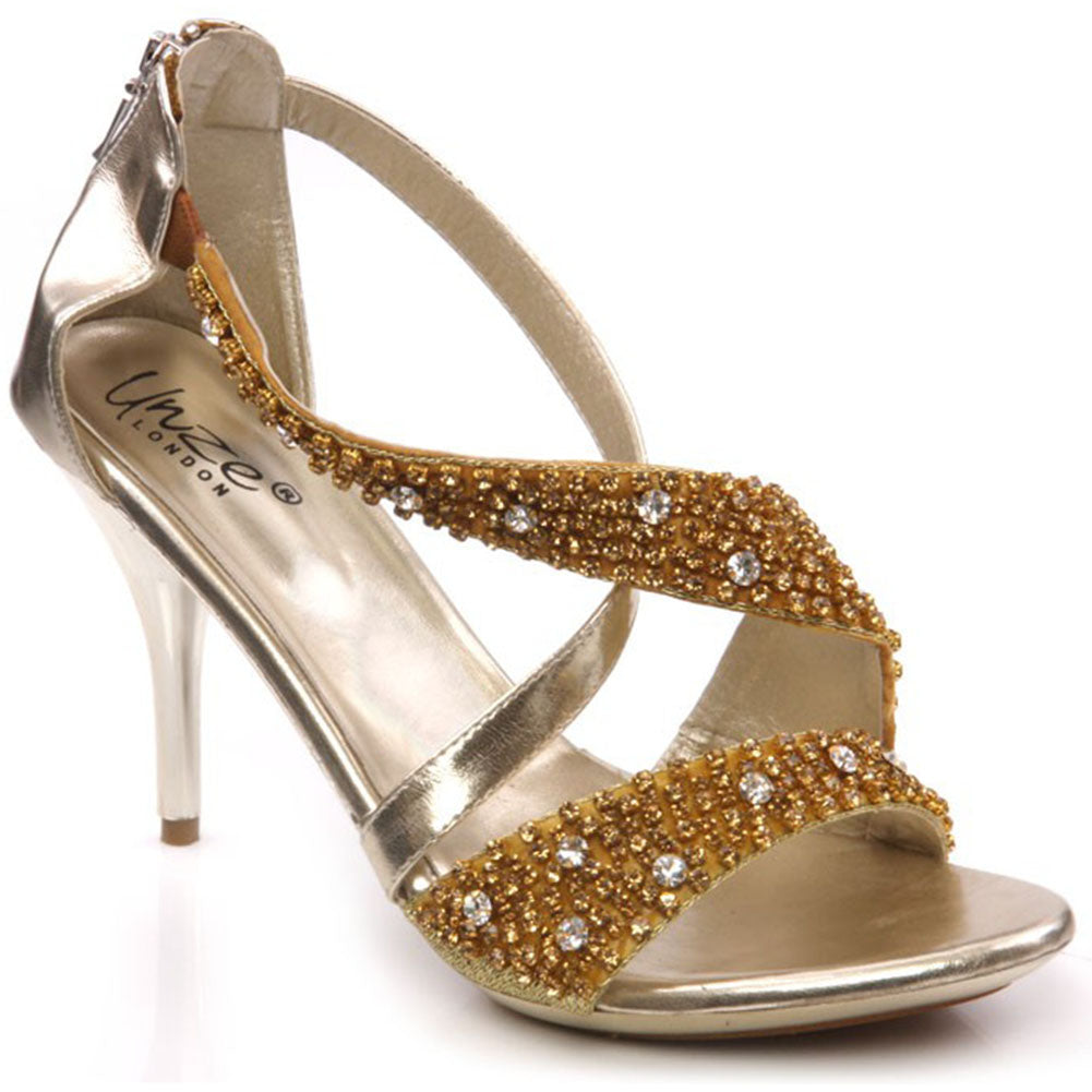 Womens Criss Cross Strap Evening Sandal