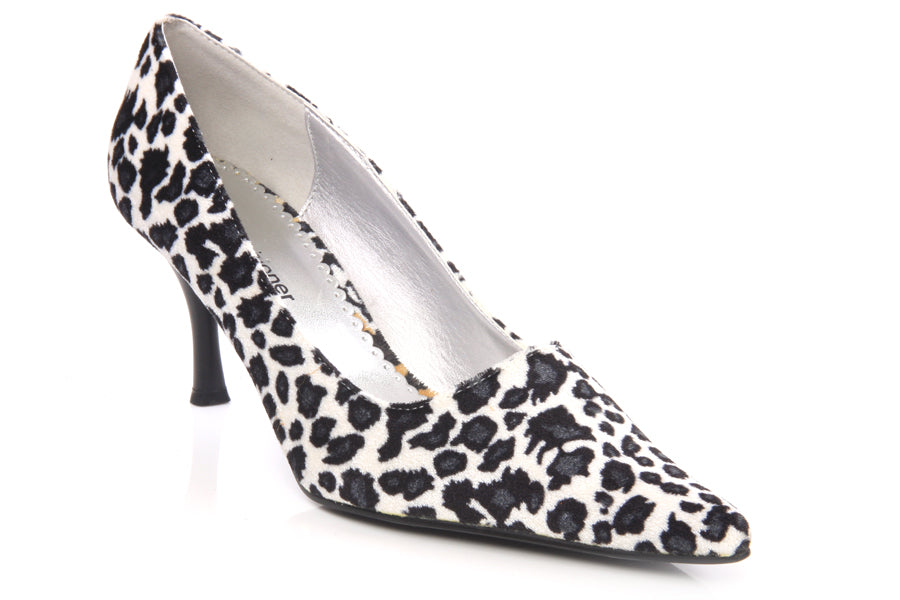 Women Pointed Toe Court Shoes in leopard Print and Stilleto Mid Heel