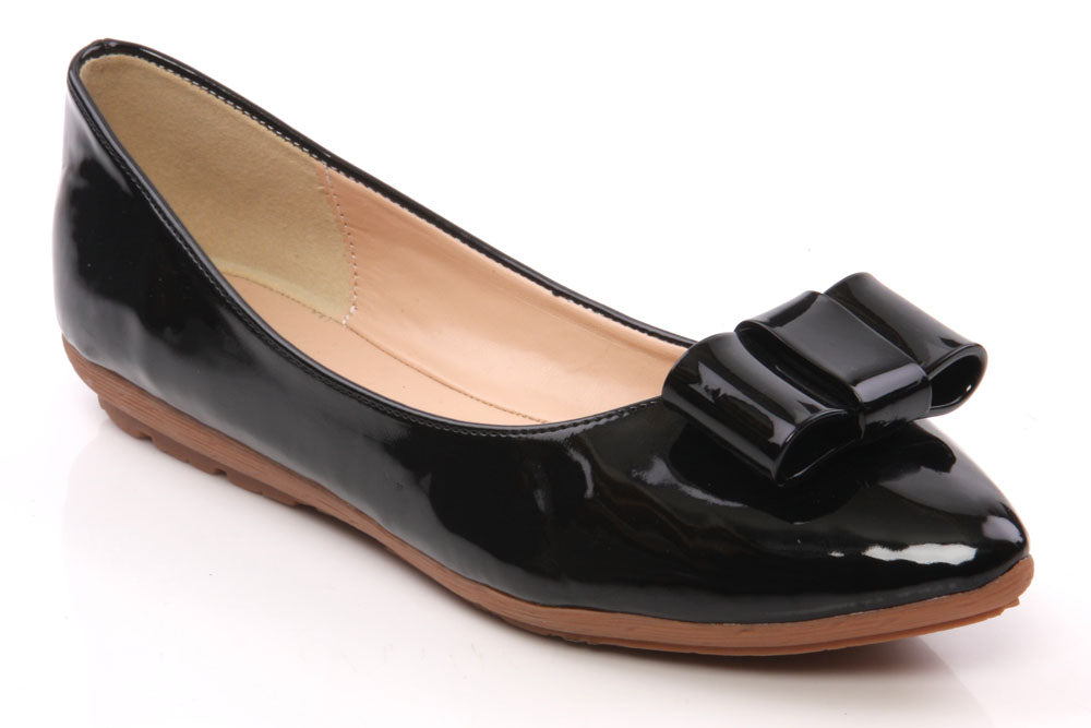 Womens Shiny 'Fresh' Bow Style Pumps
