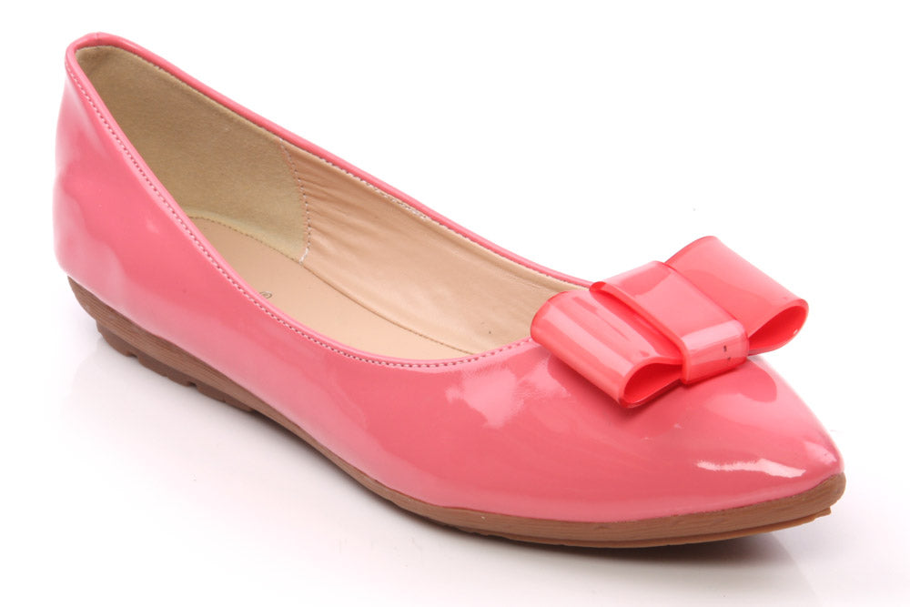 Womens Shiny 'Fresh' Bow Style Pumps