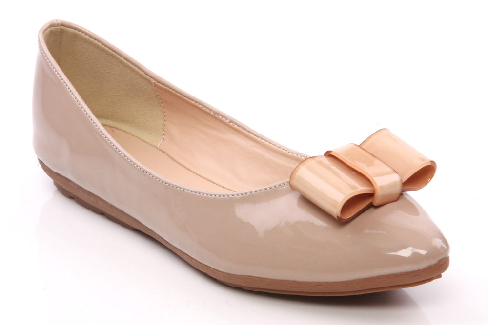 Womens Shiny 'Fresh' Bow Style Pumps
