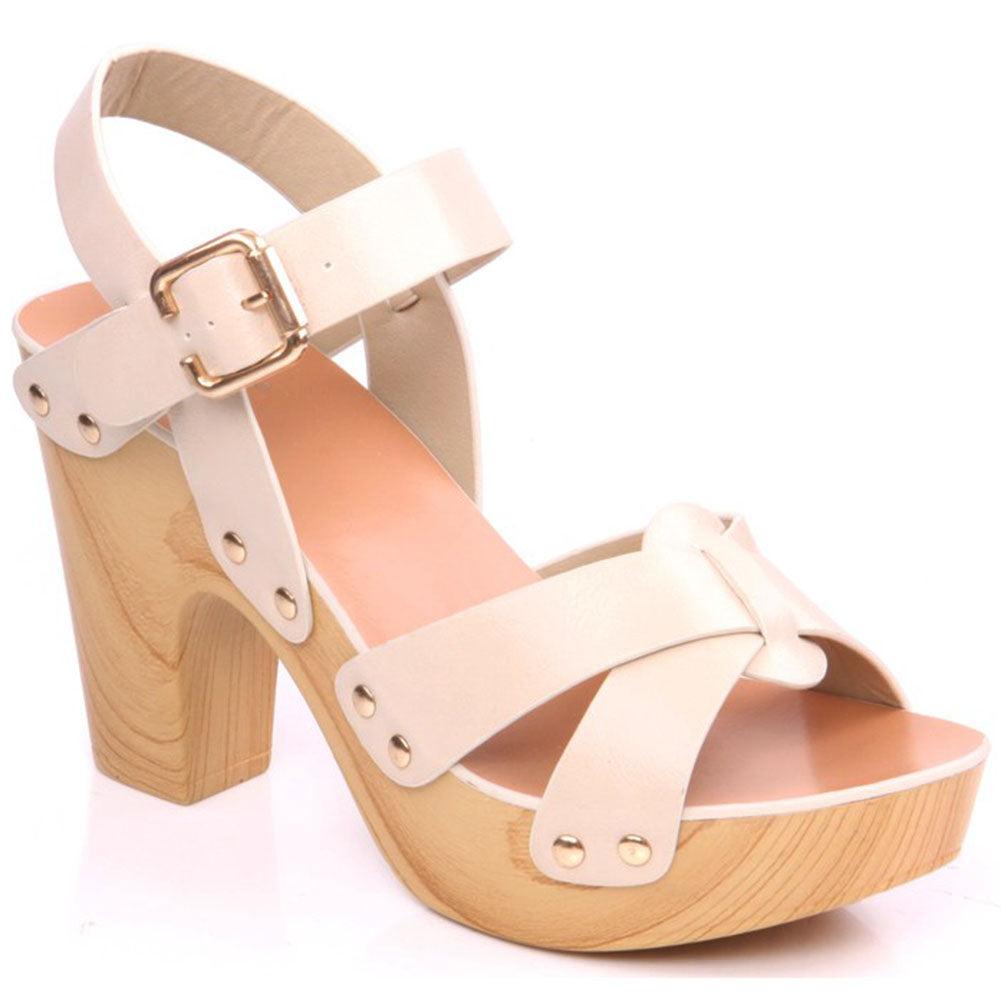 Womens Strappy 'Bini' Block Heel Platform Sandals