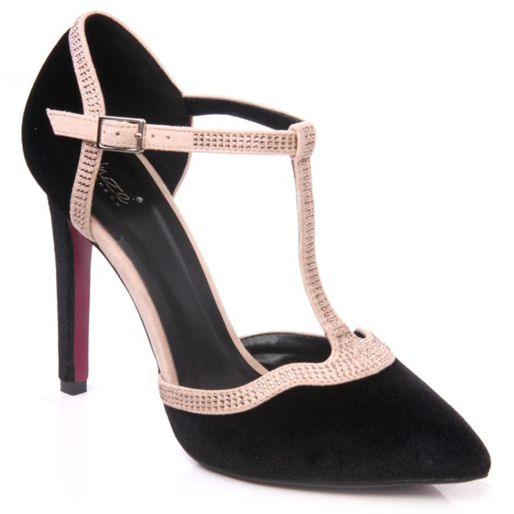 Womens 'Aoibhe' T Strap Pointy Toe Heels