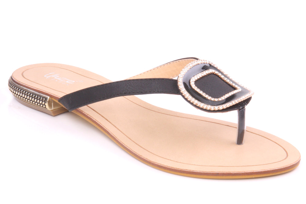 Womens Elegant 'Square' Flat Slippers