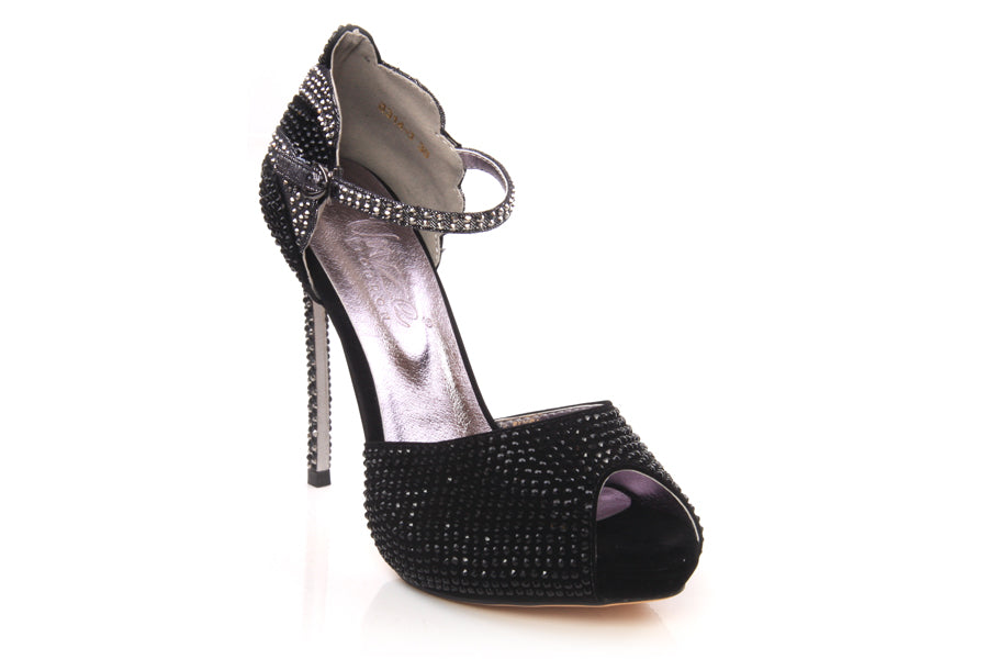 Womens Dazzling Peep Toe Platform High Heels