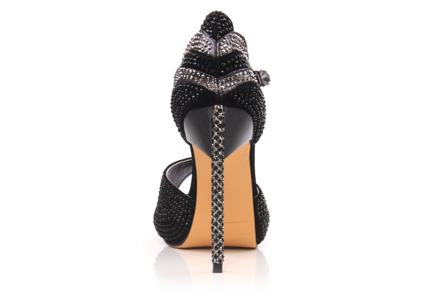 Womens Dazzling Peep Toe Platform High Heels