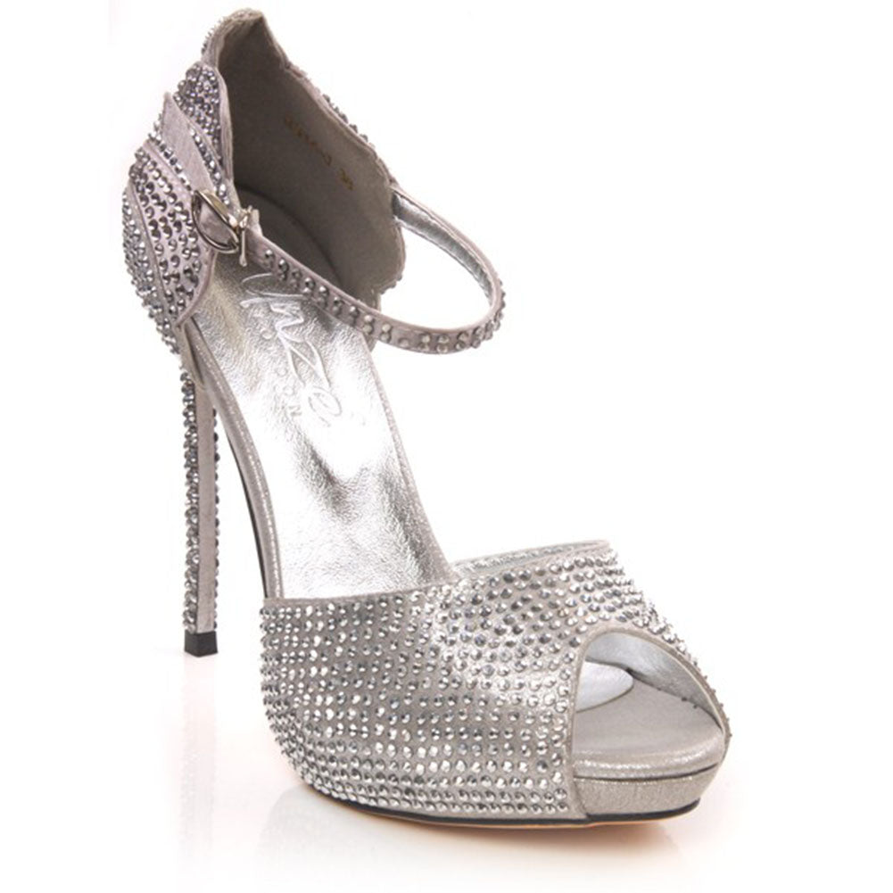 Womens Dazzling Peep Toe Platform High Heels