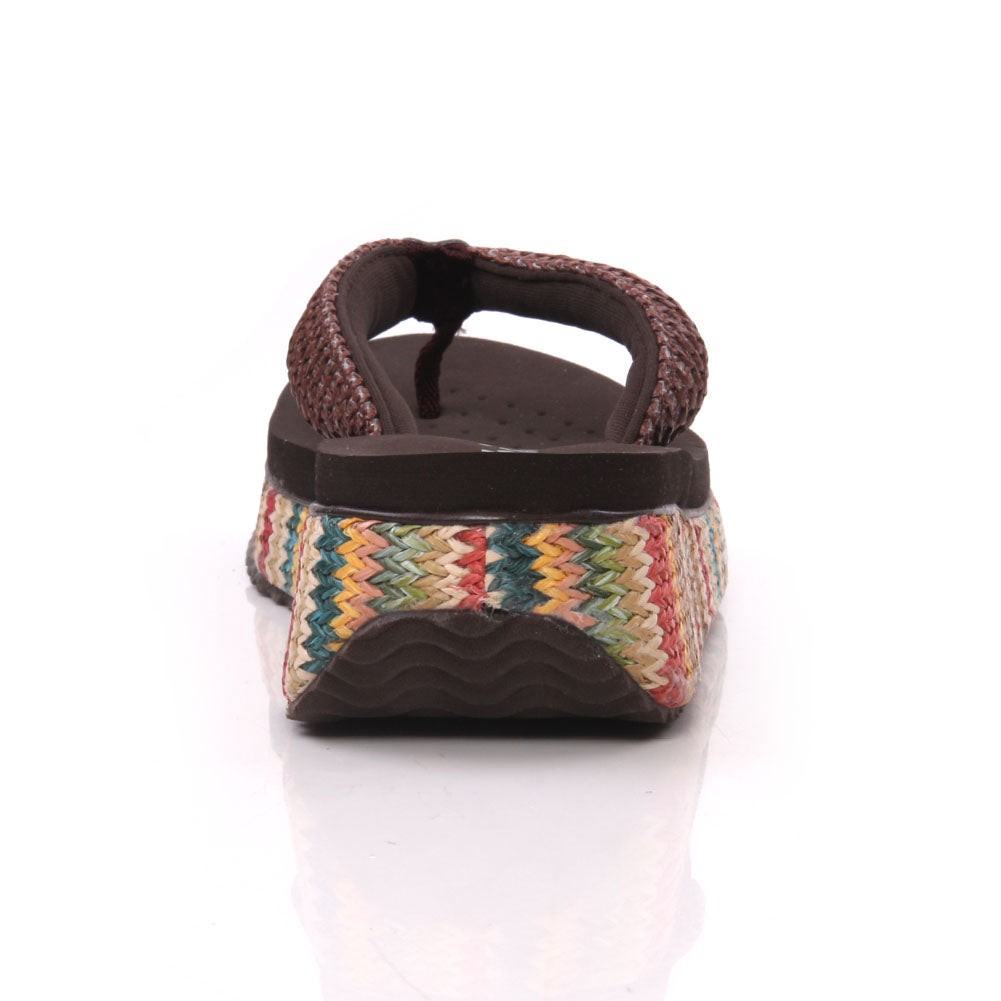 Womens Casual Wedge Thong Slippers