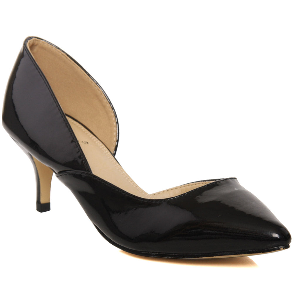Women “MAILA” Slip On Kitten Heel Courts