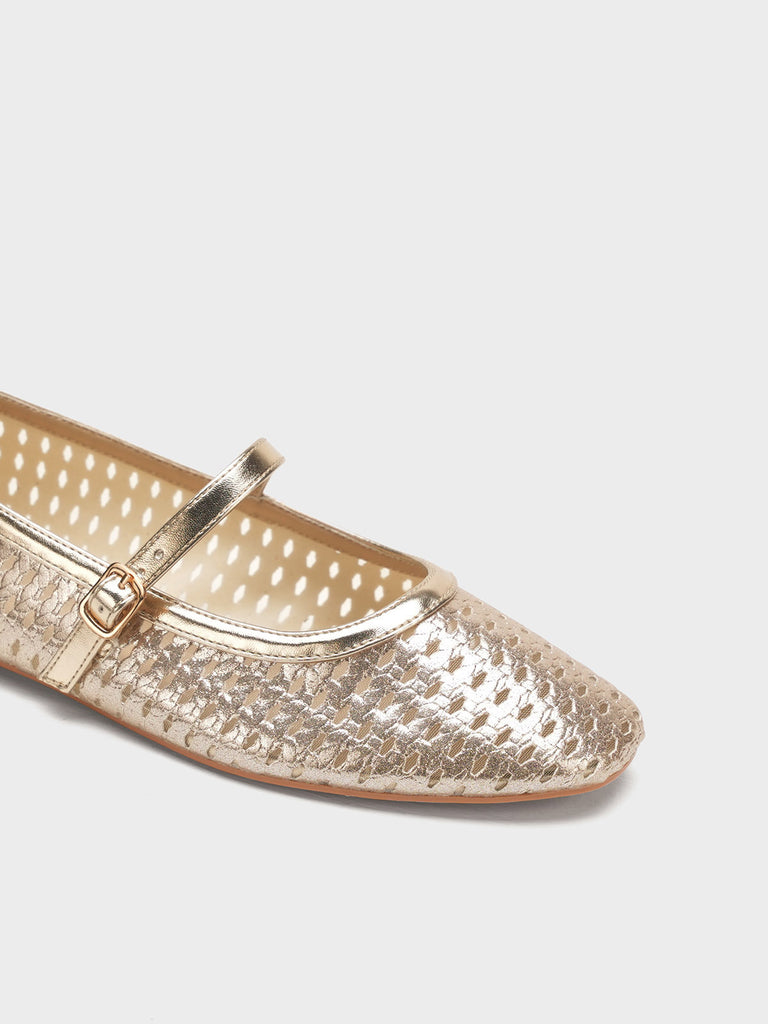 Escarpins Unze Gold Taille UK 5 (EU 38) - Neufs Avec Boîte, Talon Plat