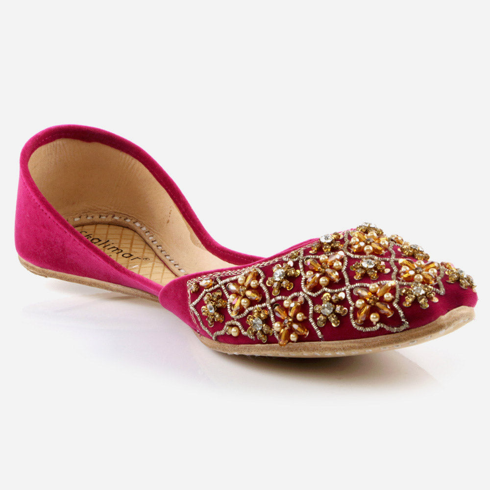 Women Ladies Sequins Detailing Traditional Indian Wedding Bridal Slip Ons Evening Party Handmade Leather Khussa Pumps Shoes