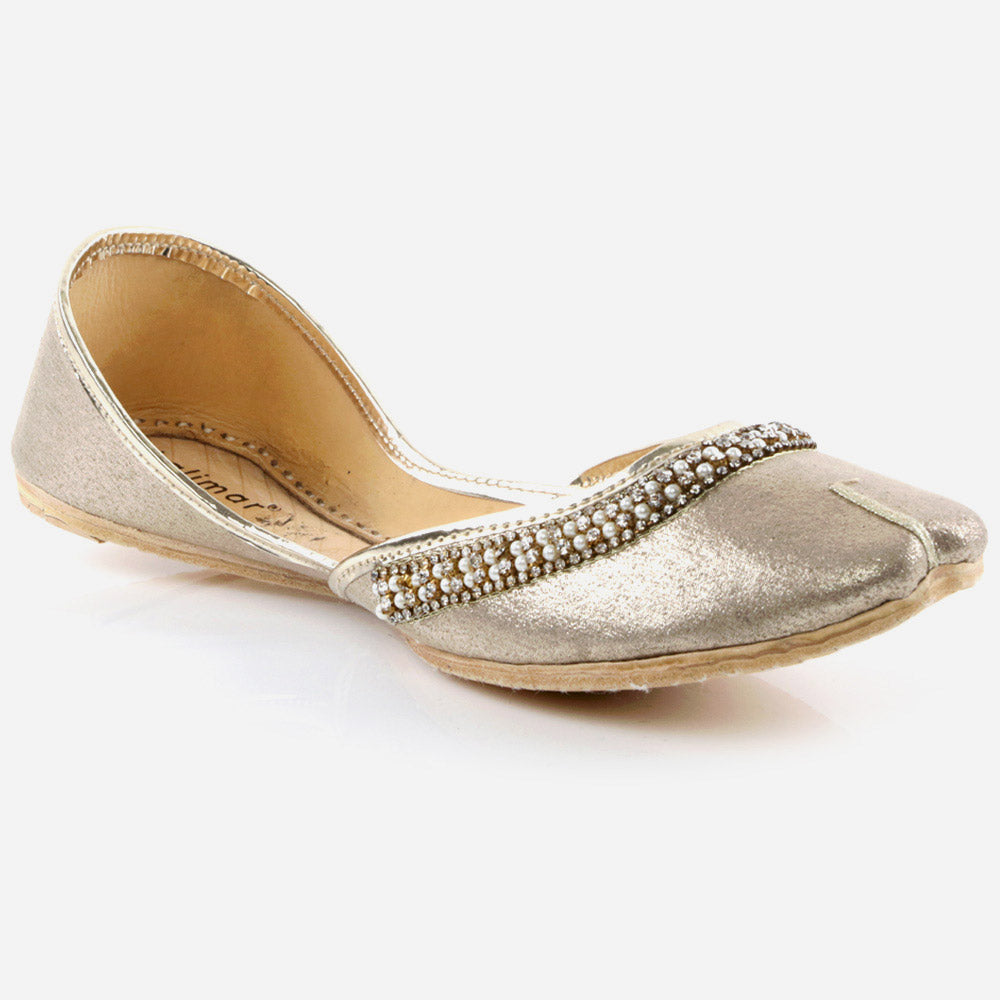 Women Ladies Fashion Mojaris Traditional Indian Wedding Bridal Slip Ons Evening Party Handmade Leather Khussa Pumps Shoes