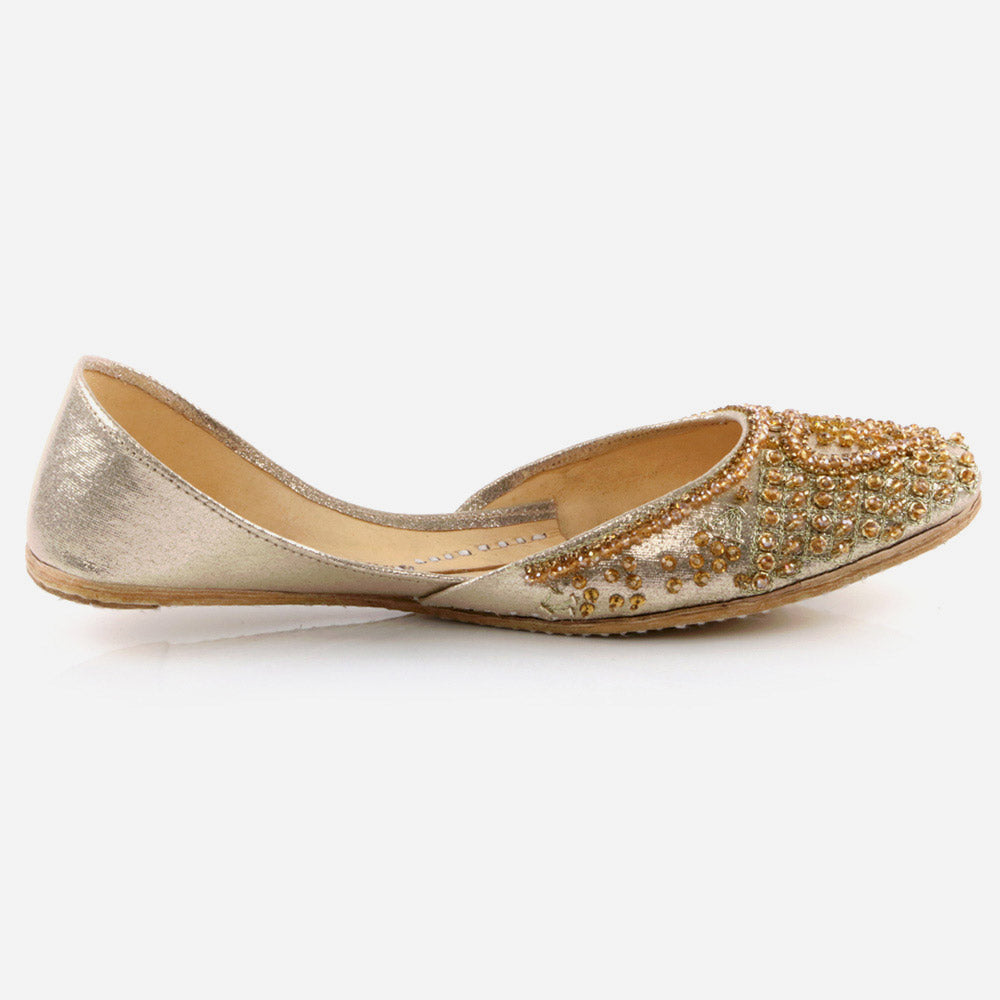 Women Ladies Ethnic Decorated Mojaris Traditional Indian Wedding Bridal Slip Ons Evening Party Handmade Leather Khussa Pumps Shoes