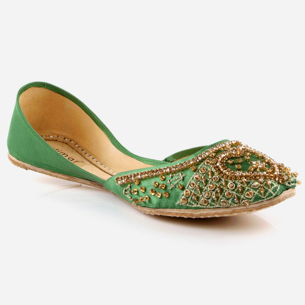 Women Ladies Ethnic Decorated Mojaris Traditional Indian Wedding Bridal Slip Ons Evening Party Handmade Leather Khussa Pumps Shoes