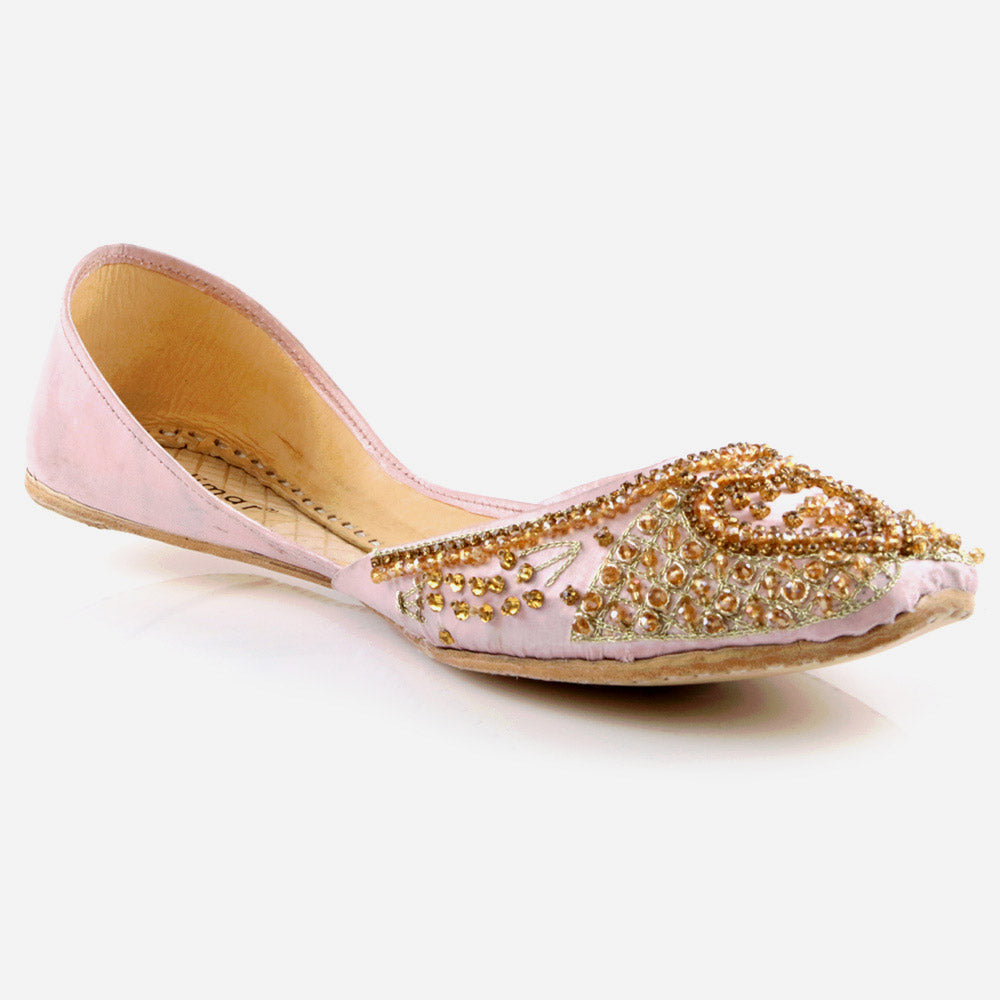 Women Ladies Ethnic Decorated Mojaris Traditional Indian Wedding Bridal Slip Ons Evening Party Handmade Leather Khussa Pumps Shoes