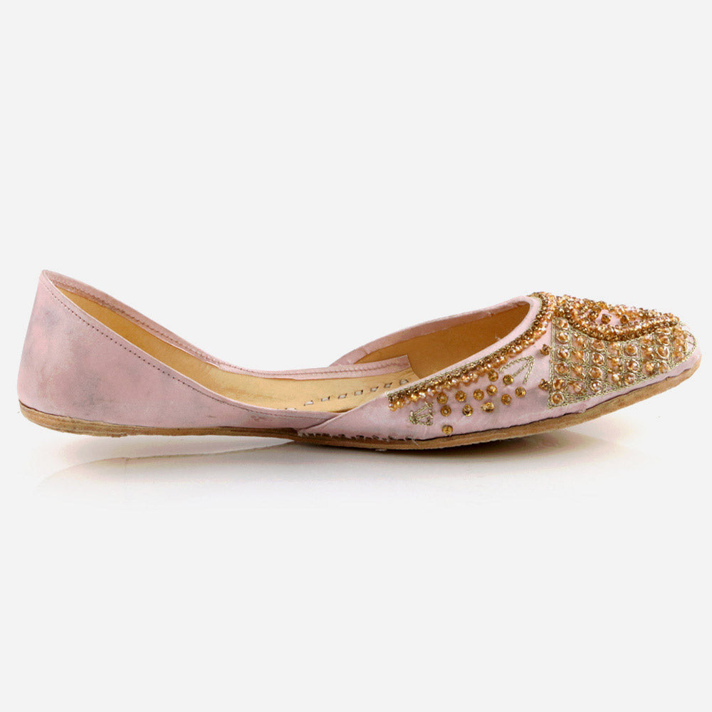Women Ladies Ethnic Decorated Mojaris Traditional Indian Wedding Bridal Slip Ons Evening Party Handmade Leather Khussa Pumps Shoes