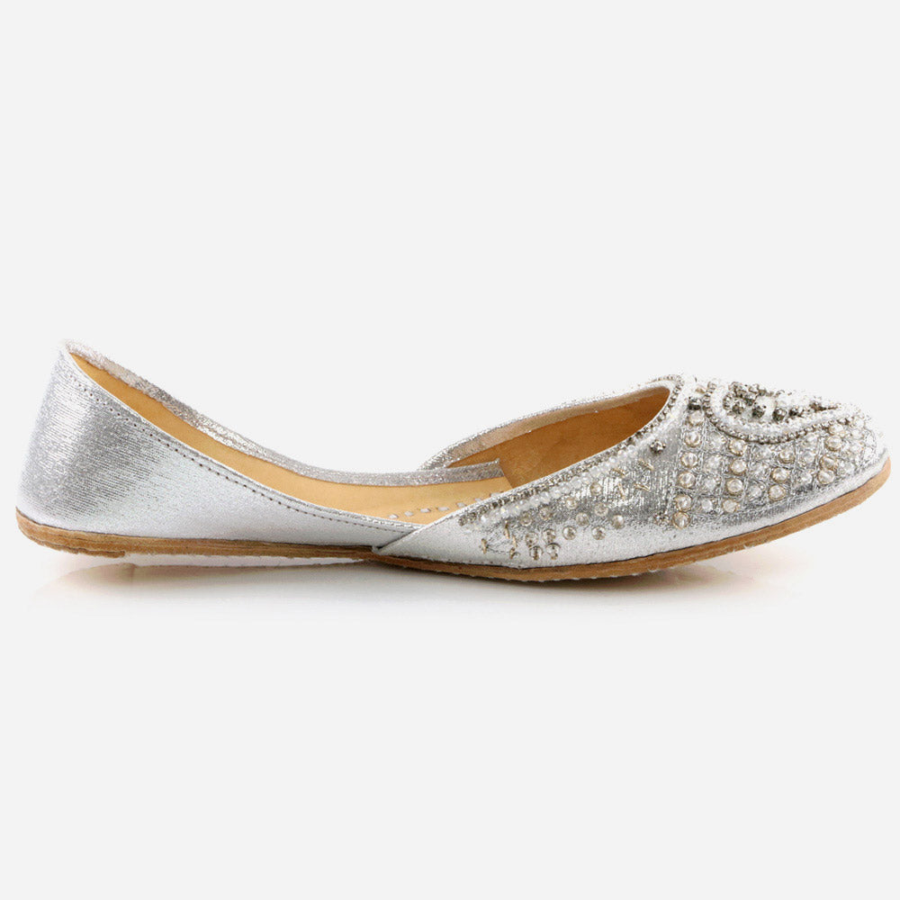 Women Ladies Ethnic Decorated Mojaris Traditional Indian Wedding Bridal Slip Ons Evening Party Handmade Leather Khussa Pumps Shoes