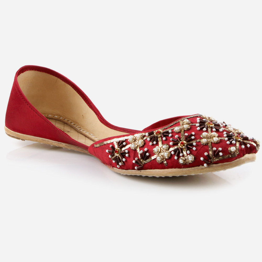 Women Ladies Decorated Jotis Mojaris Traditional Indian Wedding Bridal Slip Ons Evening Party Handmade Leather Khussa Pumps Shoes