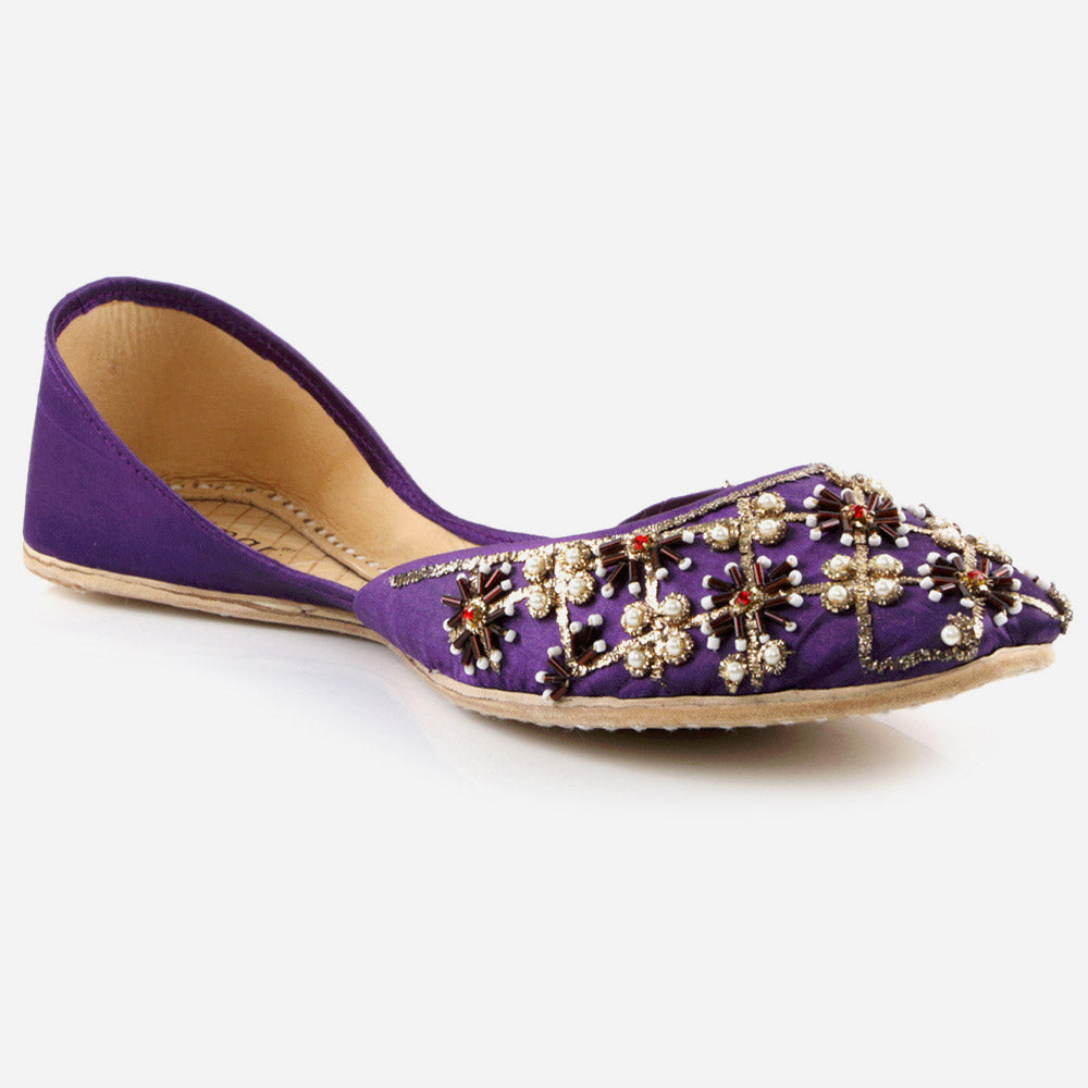 Women Ladies Decorated Jotis Mojaris Traditional Indian Wedding Bridal Slip Ons Evening Party Handmade Leather Khussa Pumps Shoes