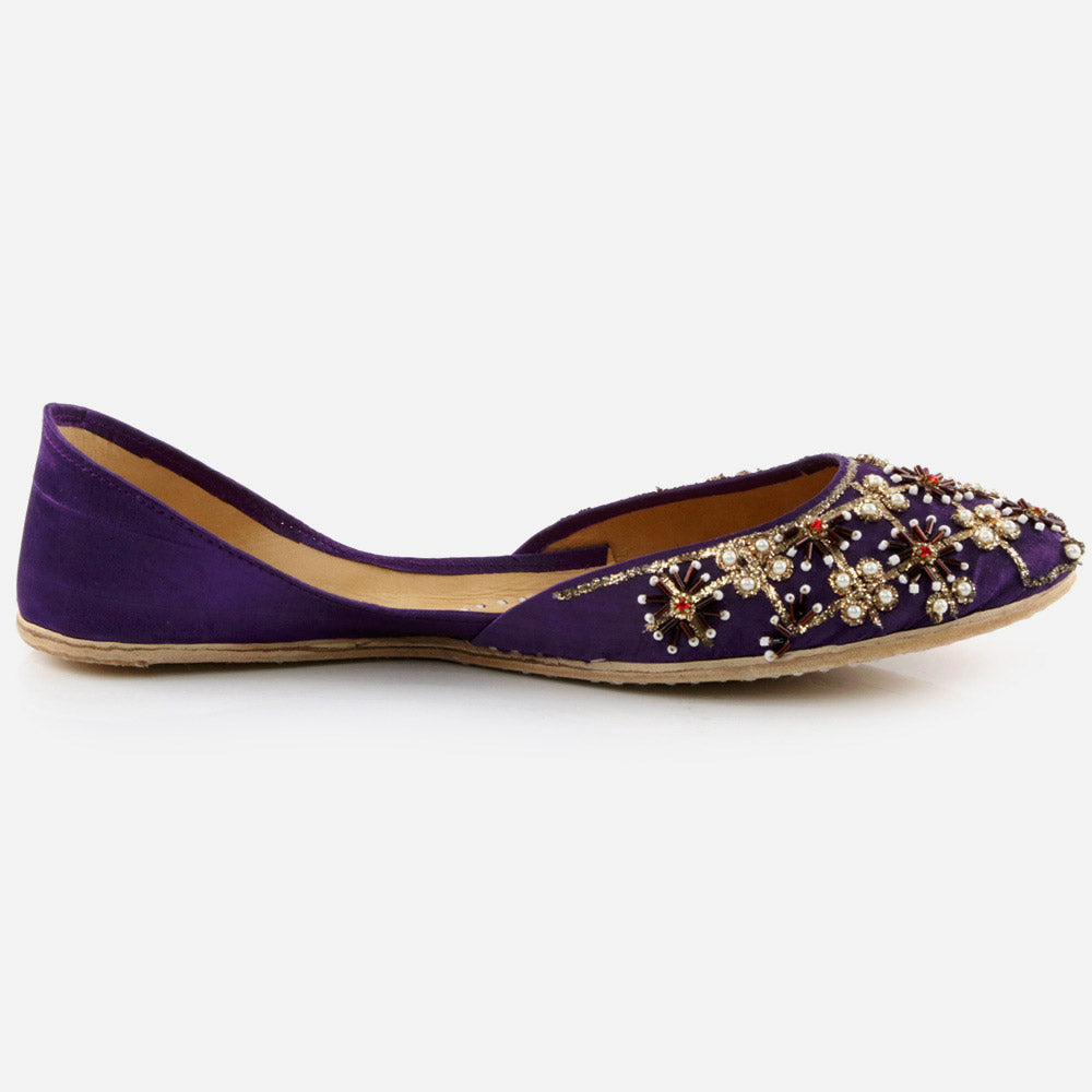 Women Ladies Decorated Jotis Mojaris Traditional Indian Wedding Bridal Slip Ons Evening Party Handmade Leather Khussa Pumps Shoes