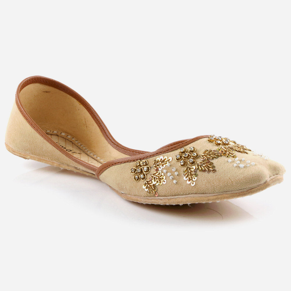 Women Ladies Handcrafted Decorated Traditional Indian Wedding Bridal Slip Ons Evening Party Handmade Leather Khussa Pumps Shoes