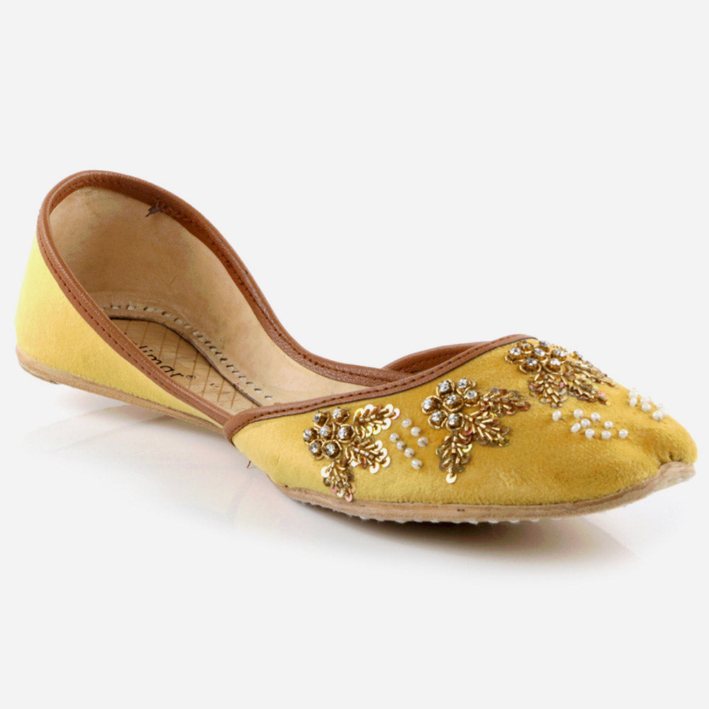 Women Ladies Handcrafted Decorated Traditional Indian Wedding Bridal Slip Ons Evening Party Handmade Leather Khussa Pumps Shoes