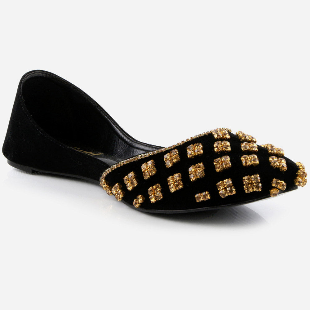 Women Ladies Sequins Embroidered Decorated Jotis Mojaris Traditional Indian Slip Ons Handmade Leather Khussa Pumps Shoes