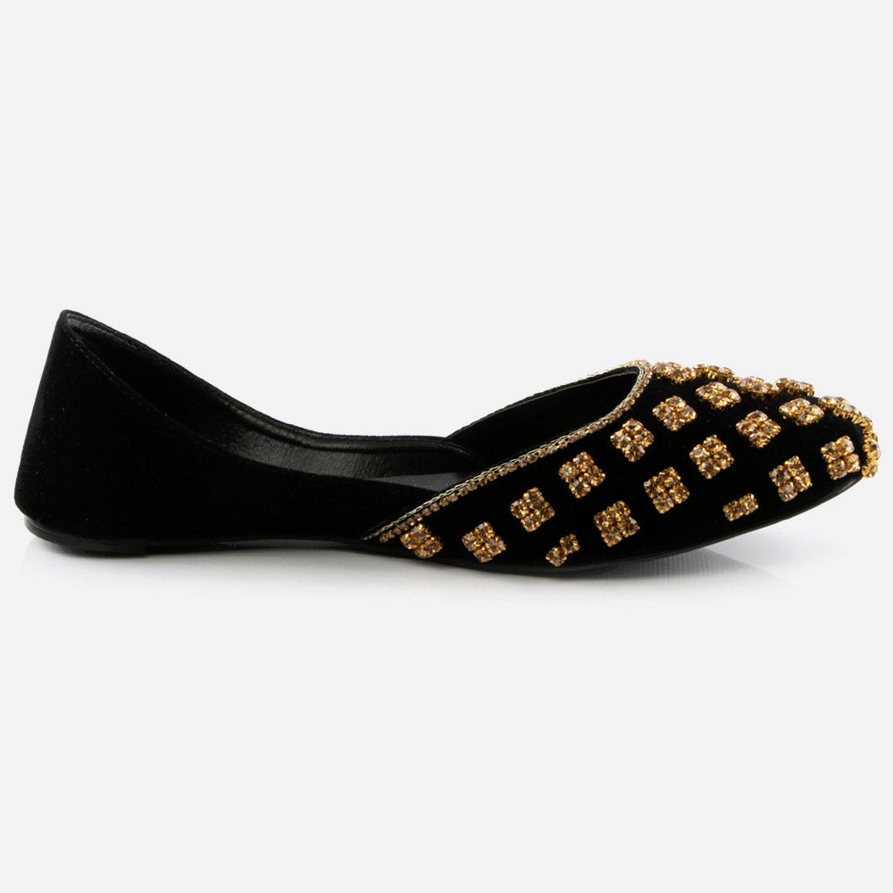 Women Ladies Sequins Embroidered Decorated Jotis Mojaris Traditional Indian Slip Ons Handmade Leather Khussa Pumps Shoes