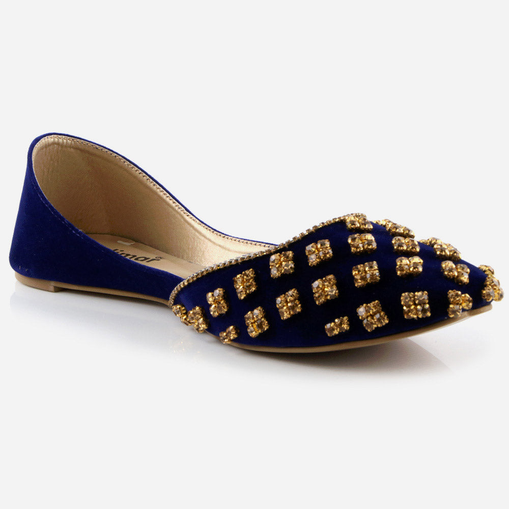 Women Ladies Sequins Embroidered Decorated Jotis Mojaris Traditional Indian Slip Ons Handmade Leather Khussa Pumps Shoes