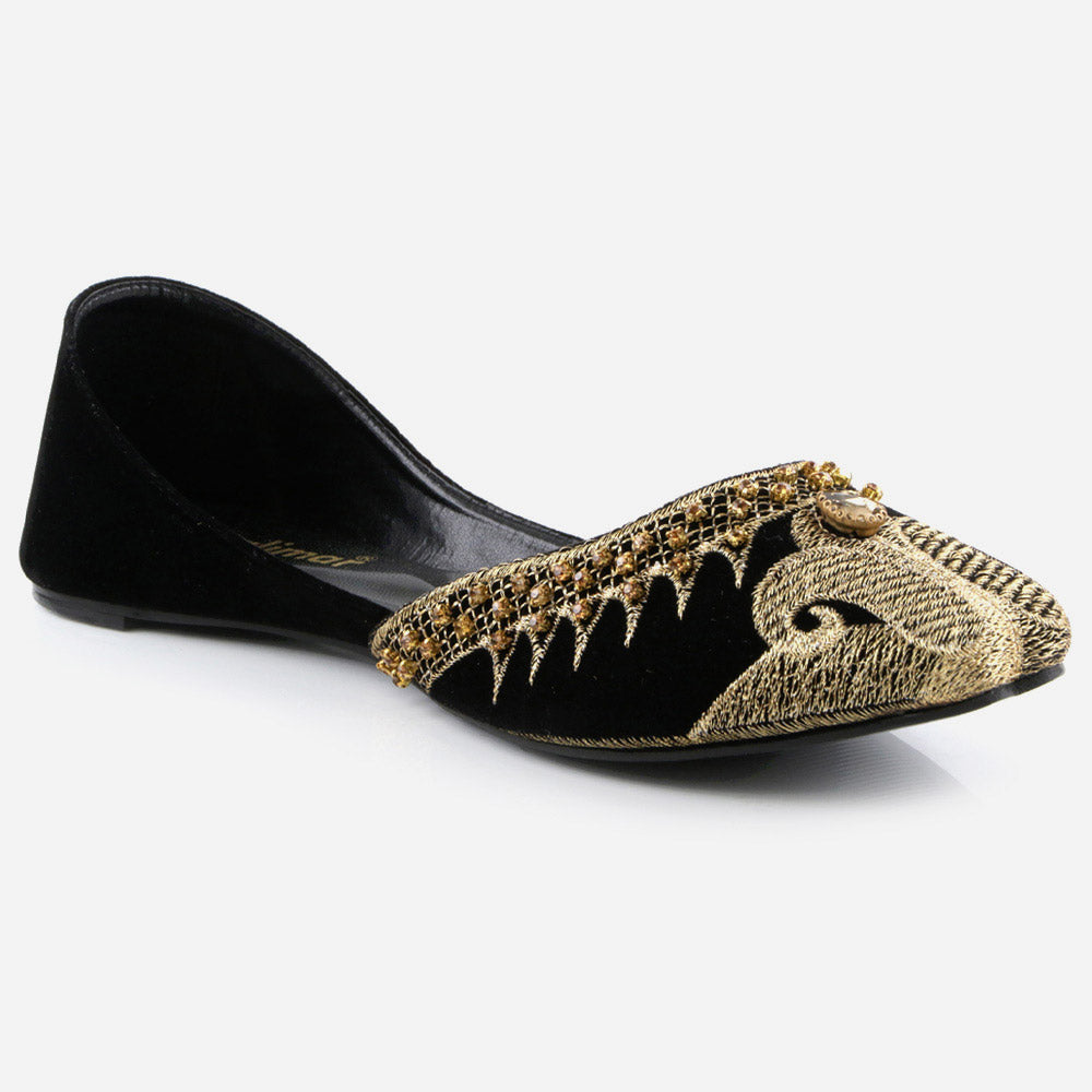 Women Ladies Beads Decorated Ethnic Jotis Mojaris Traditional Indian Slip Ons Evening Party Handmade Leather Khussa Pumps Shoes