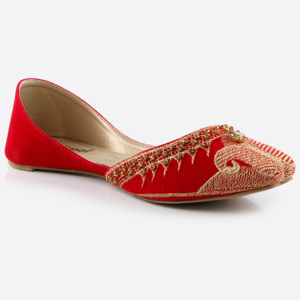 Women Ladies Beads Decorated Ethnic Jotis Mojaris Traditional Indian Slip Ons Evening Party Handmade Leather Khussa Pumps Shoes