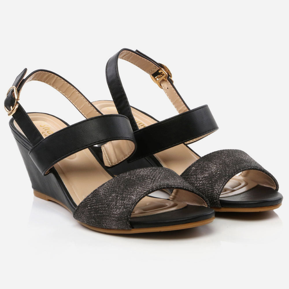 Women Ladies Strappy Everyday Casual Comfort Wedge Heel Daywear Open Toe Buckled Old Lady Sandals Shoes Size 3-8 UK