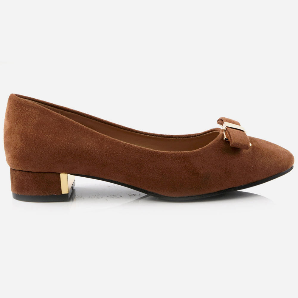 Women Ladies Bow Accented Round Toe Ballet Slip on Decorated Flat Pump Shoes